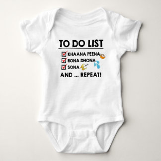 Desi Baby To-Do List! (Eat, Cry, Sleep) Bodysuit