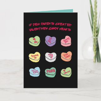 Desi Conversation Candy Hearts Holiday Card
