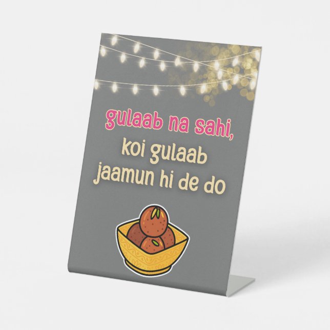 Desi Indian Pakistani Wedding Mehndi Food Sign (Front)