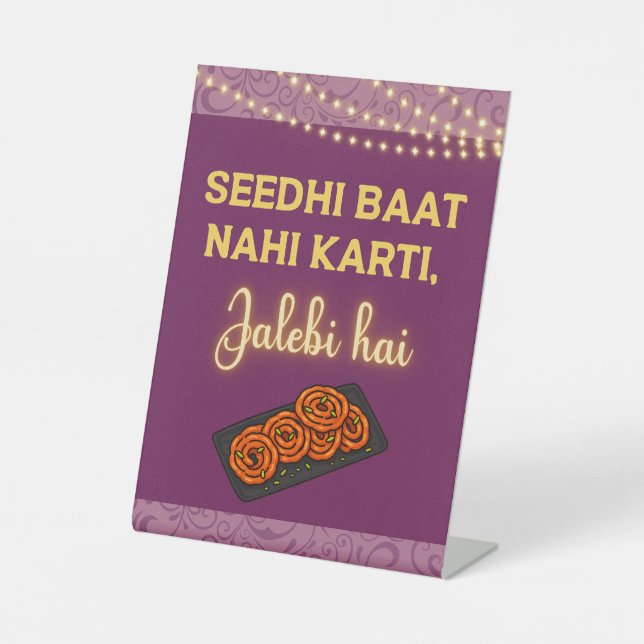 Desi Indian Pakistani Wedding Mehndi Food Sign (Front)