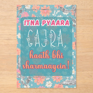 Desi Indian Pakistani Wedding Mehndi Food Sign Acrylic Invitations