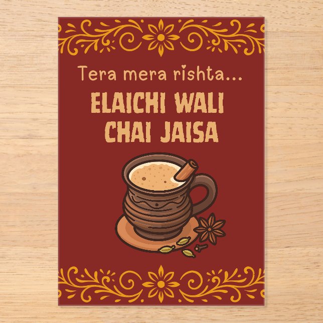 Desi Indian Pakistani Wedding Mehndi Food Sign Acrylic Invitations (Front)