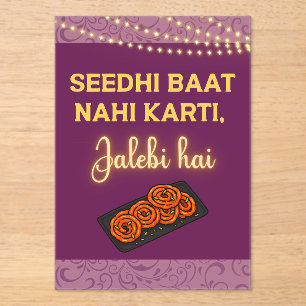 Desi Indian Pakistani Wedding Mehndi Food Sign Acrylic Invitations