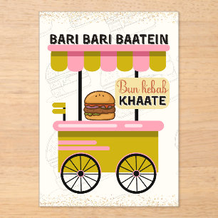 Desi Indian Pakistani Wedding Mehndi Food Sign Acrylic Invitations