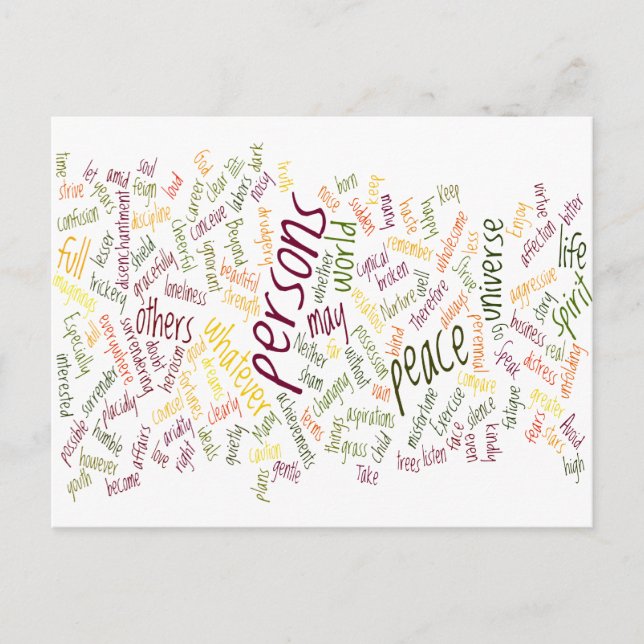 Desidera(R)ta positive words Postcard (Front)