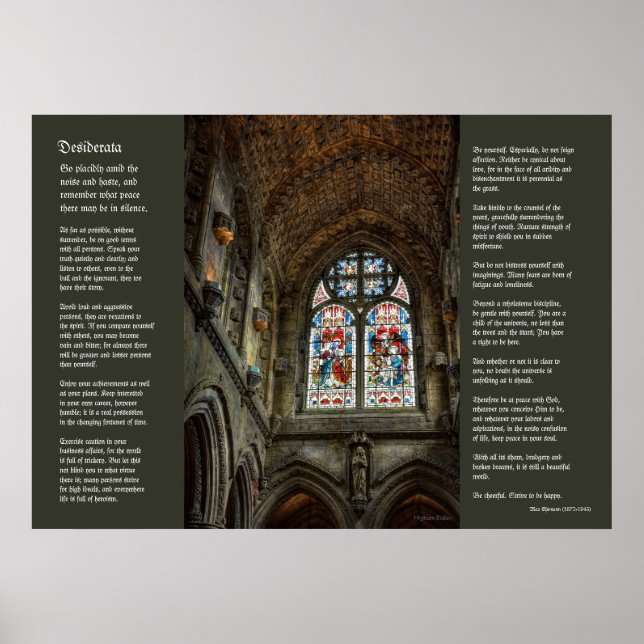 Desiderata - Above The Chapel Altar Poster (Front)