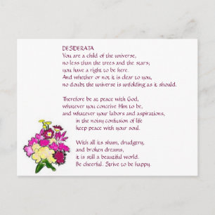 DESIDERATA Bright Bouquet postcard