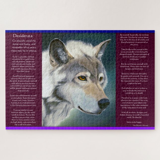 Desiderata by Max Ehrmann white wolf  Jigsaw Puzzle (Horizontal)