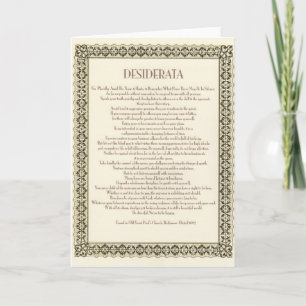 DESIDERATA Card