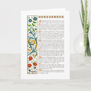 DESIDERATA Card