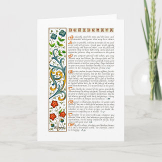DESIDERATA Card