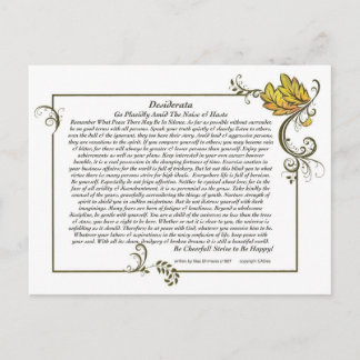 DESIDERATA Card by Max Ehrmann-Autumn Leaves