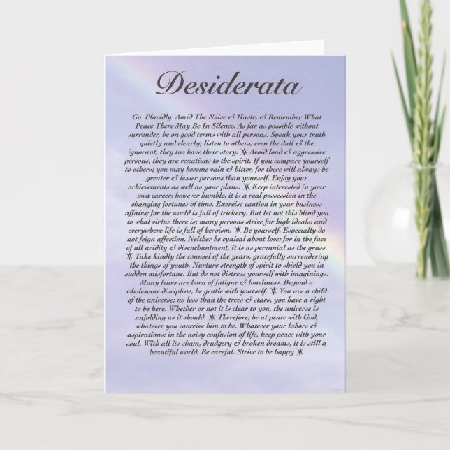 DESIDERATA Card=Rainbow Card (Front)