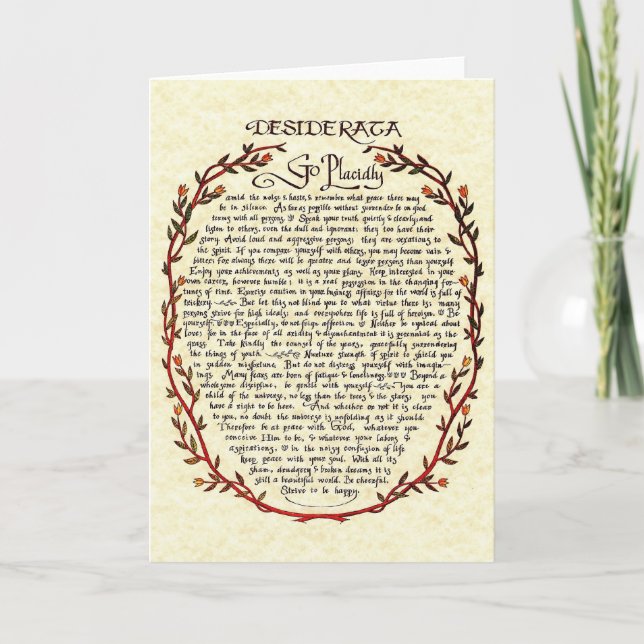 DESIDERATA Card=Vintage Wreath Holiday Card (Front)