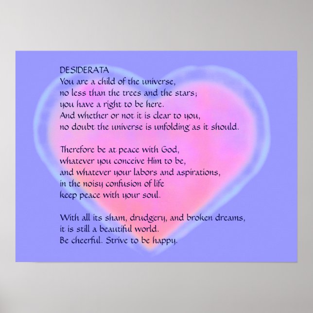 DESIDERATA Changing Heart poster (Front)
