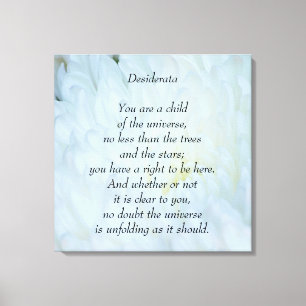 Desiderata Child of Universe Canvas Print