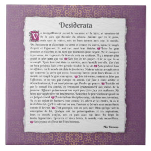 Desiderata - Choses désirées - poème Ceramic Tile