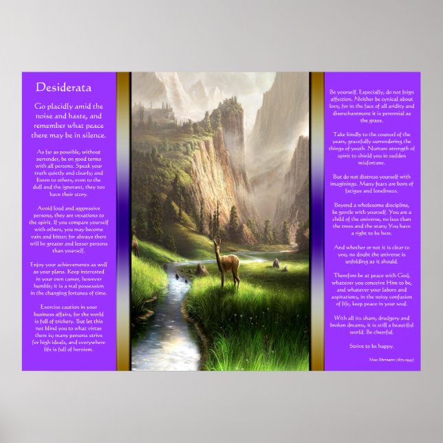Desiderata Deer Valley Posters (Front)