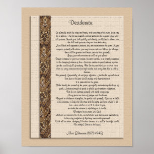 Desiderata "desired things" Brown design Poster