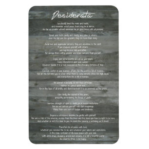 Desiderata "Desired Things" on Concrete Wall Magnet