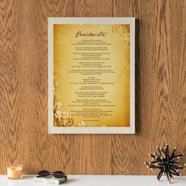 Desiderata "Desired Things" on Vintage Parchment Poster (Creator Uploaded)