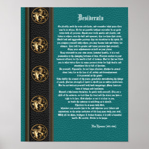 Desiderata "desired things", prose masculine backg poster