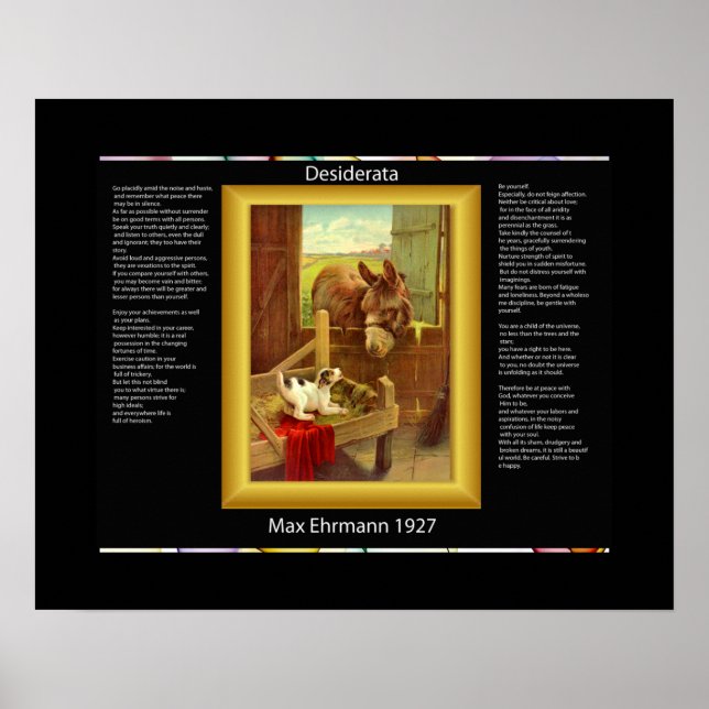 DESIDERATA Donkey And Dog Posters (Front)