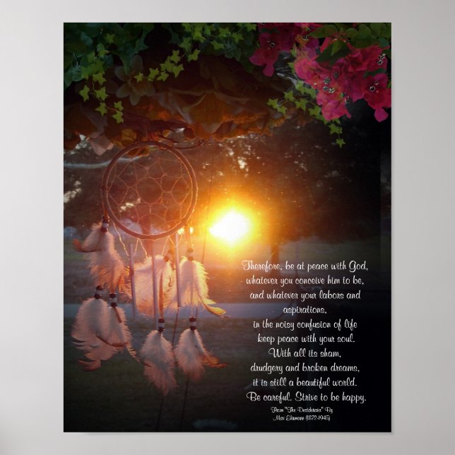 Desiderata Dreamcatcher sunset Poster (Front)