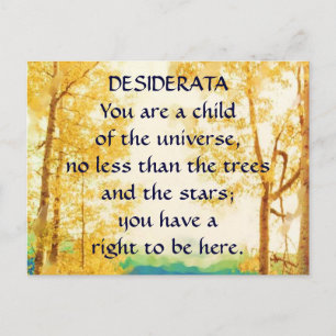 DESIDERATA Faded Aspens postcard