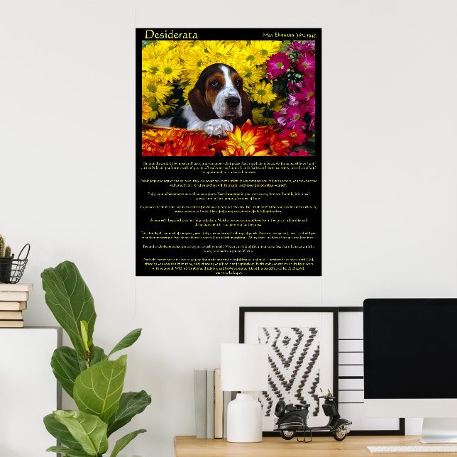 Desiderata Flower Beagle Posters (Home Office)