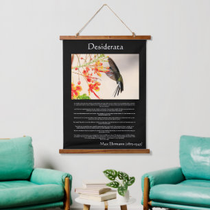 Desiderata Hummingbird buzzing a flower Hanging Tapestry