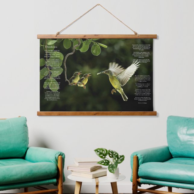 Desiderata Hummingbird  Hanging Tapestry (Living Room)