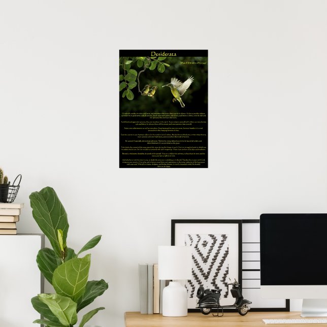 Desiderata Hummingbird with babies Poster (Home Office)