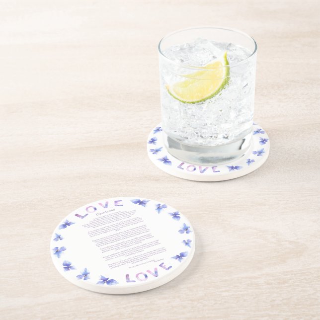 Desiderata Hydrangea by Max Ehrmann  Coaster (Side)