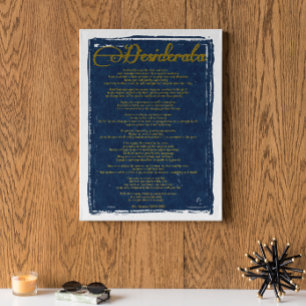 Desiderata in Faux Gold Foil "Desired Things" Poster