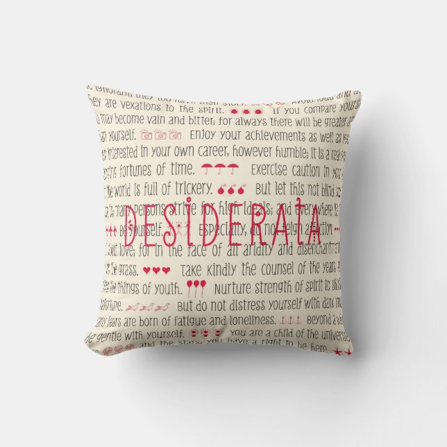 Desiderata Inspirational Poem Cushion (Front)
