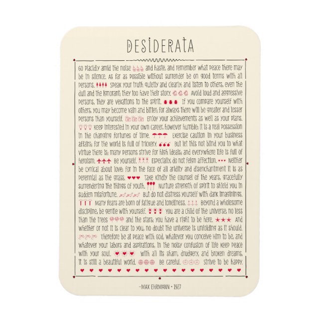 Desiderata Inspirational Poem Magnet (Vertical)