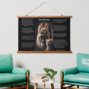 Desiderata: Lion's Protective Gaze Hanging Tapestry