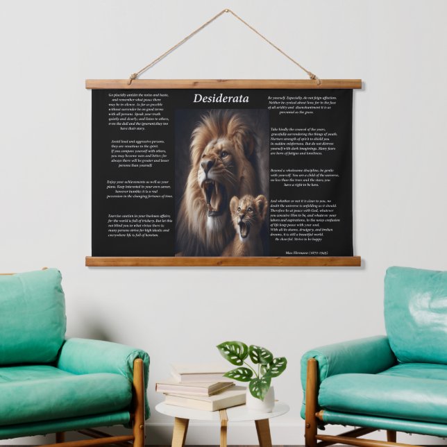 Desiderata: Lion's Protective Gaze Hanging Tapestry (Living Room)