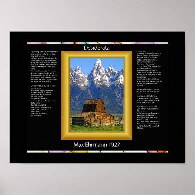 DESIDERATA Mountain Barn Posters (Front)