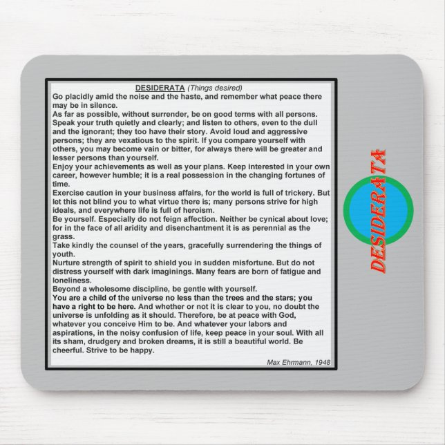 DESIDERATA Mouse Pad (Front)