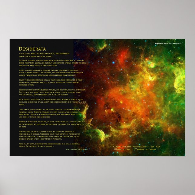 Desiderata - North American and Pelican Nebulae Poster (Front)