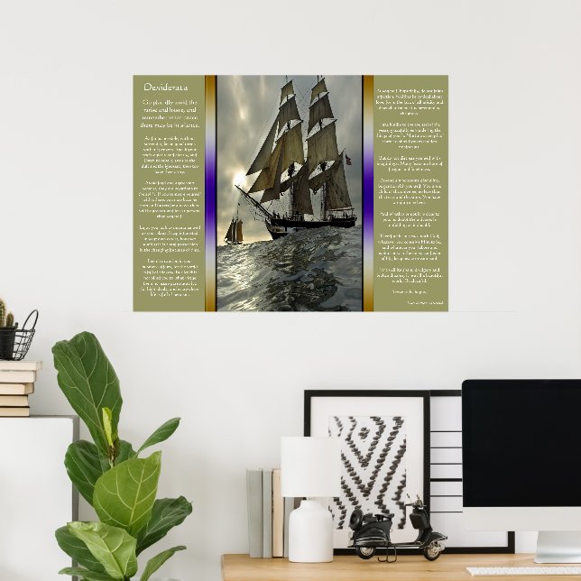 Desiderata Ocean Sail Boat Posters (Home Office)