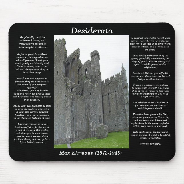 DESIDERATA Old English castle Mousepad (Front)