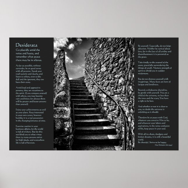 Desiderata on Barbican Steps, Onwards and Upwards Poster (Front)