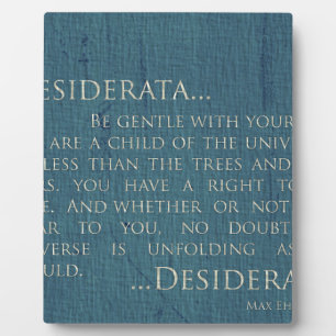 Desiderata On Canvas Plaque