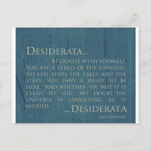 Desiderata On Canvas Postcard