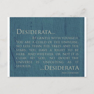 Desiderata On Canvas Postcard