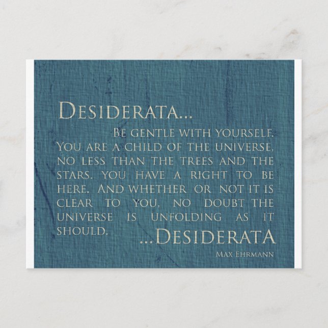 Desiderata On Canvas Postcard (Front)