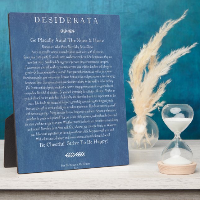 Desiderata on Denim Plaque (Side)